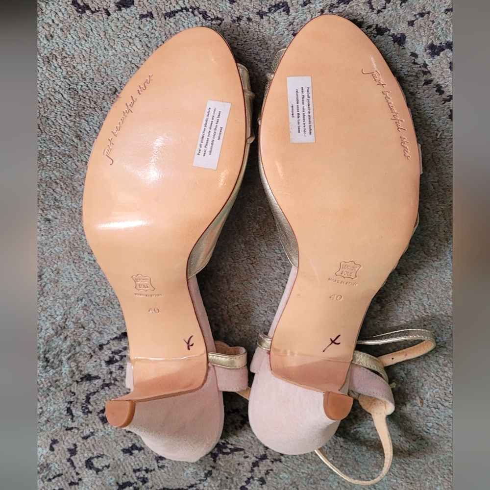 Rachel Simpson BHLDN Aurelia Powder Pink Caramia Heels NEW! 🩷 - Picture 6 of 9